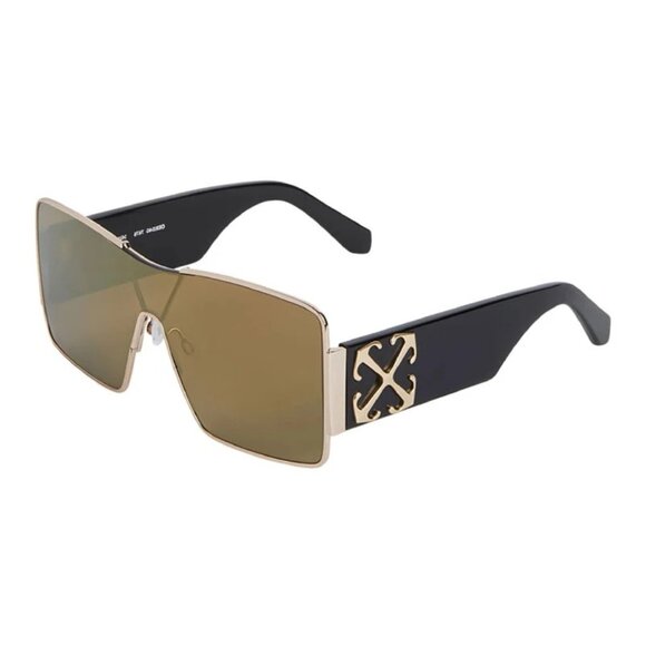 NEW OFF-WHITE SUNGLASSES GOLD UNISEX EYEWEAR OFF-WHITE OERI14G ASPEN 7676